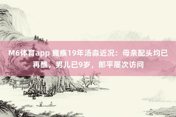 M6体育app 瘫痪19年汤淼近况：母亲配头均已再醮，男儿已9岁，郎平屡次访问