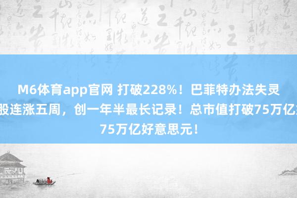 M6体育app官网 打破228%！巴菲特办法失灵？好意思股连涨五周，创一年半最长记录！总市值打破75万亿好意思元！